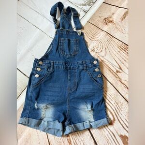 SHEIN Blue Denim Short Overalls